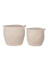 Lamas Basket - Mand, katoen, beige, set van 2
