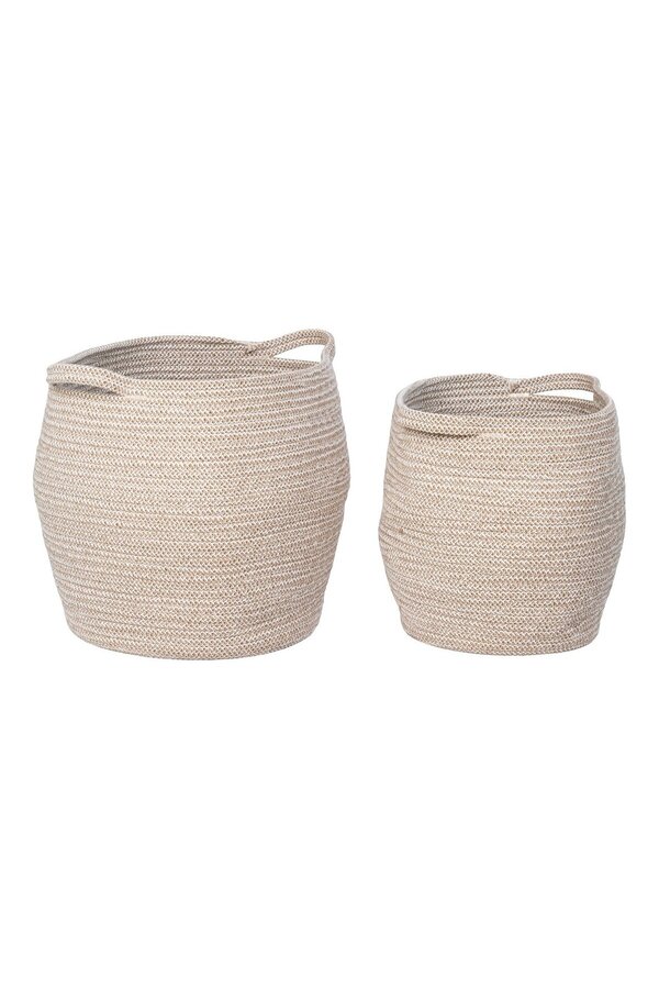 Lamas Basket - Mand, katoen, beige, set van 2