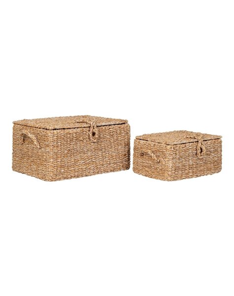 Bogra Körbe – Natur, Seegras, Eisen, 2er-Set