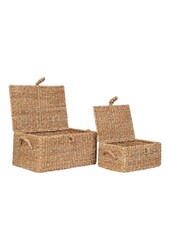 Bogra Körbe – Natur, Seegras, Eisen, 2er-Set