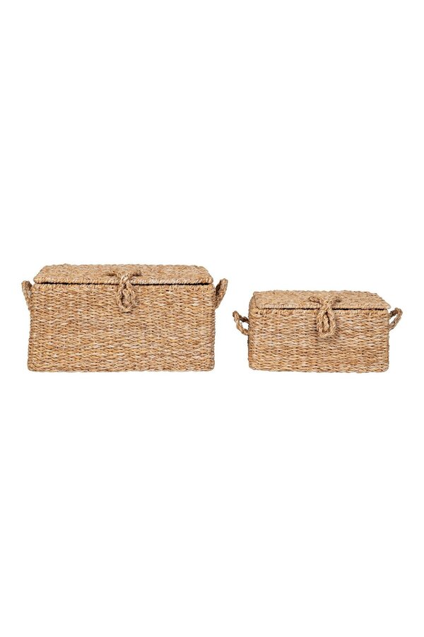 Bogra Körbe – Natur, Seegras, Eisen, 2er-Set