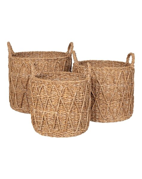 Krabi Basket - Mand, zeegras, naturel, set van 3