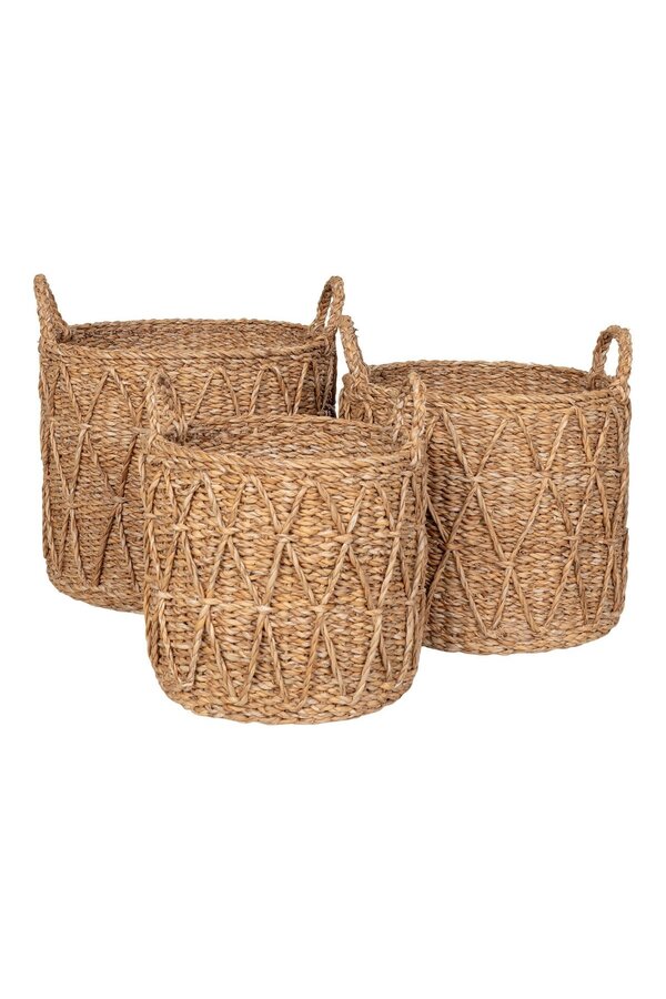 Krabi Basket - Mand, zeegras, naturel, set van 3