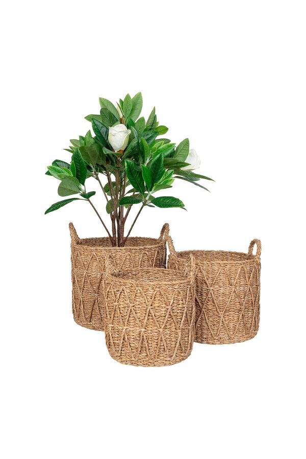 Krabi Basket - Mand, zeegras, naturel, set van 3