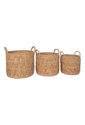 Krabi Basket - Mand, zeegras, naturel, set van 3