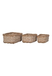 Pala Basket - Korb, Seegras/Papier, natur/weiß, 3er-Set