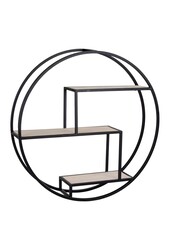Rotterdam Plank – Schwarz/Natur, Stahl/Paulownia, 62 x 62 x 14 cm
