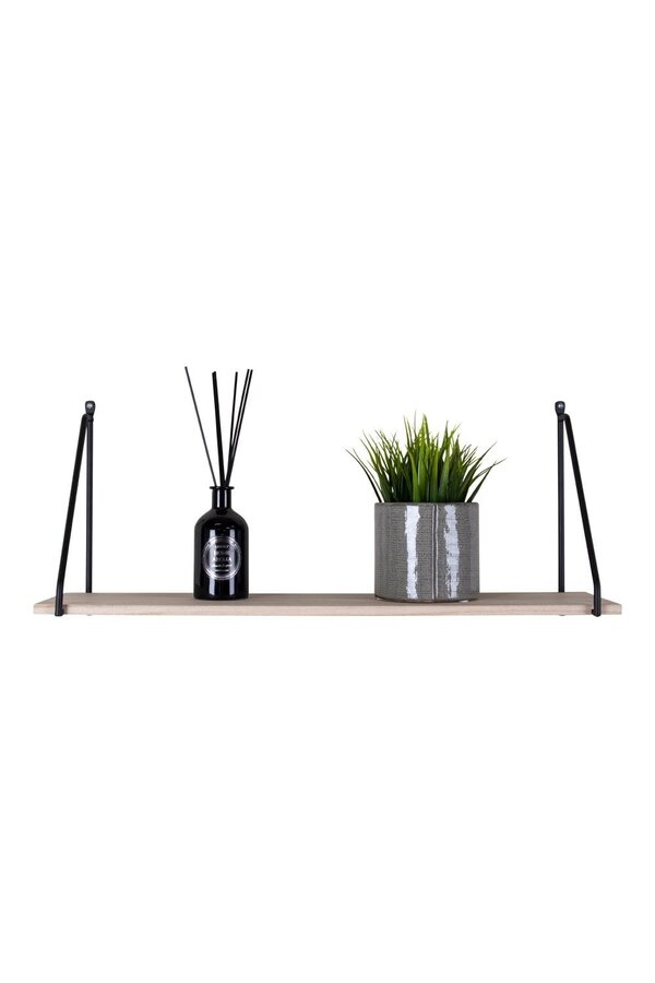 Arnhem Regal – Stahl, Holz, Schwarz/Natur – 65 x 17 x 27 cm