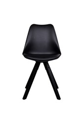 Bergen Esszimmerstuhl – PU-Leder, Kunststoff, Gummiholz, schwarz – 2er-Set