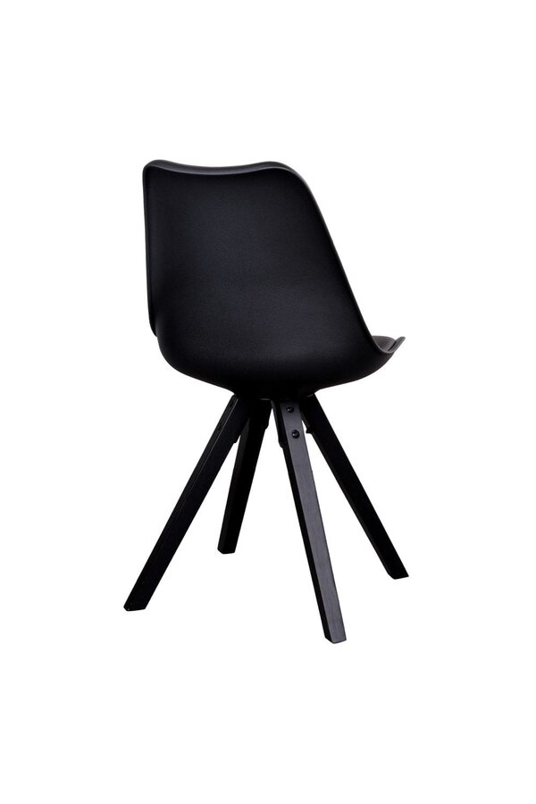 Bergen Esszimmerstuhl – PU-Leder, Kunststoff, Gummiholz, schwarz – 2er-Set