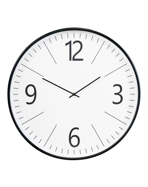 Biel Wanduhr – Schwarz/Weiß, Glas/Kunststoff, Ø 51 cm