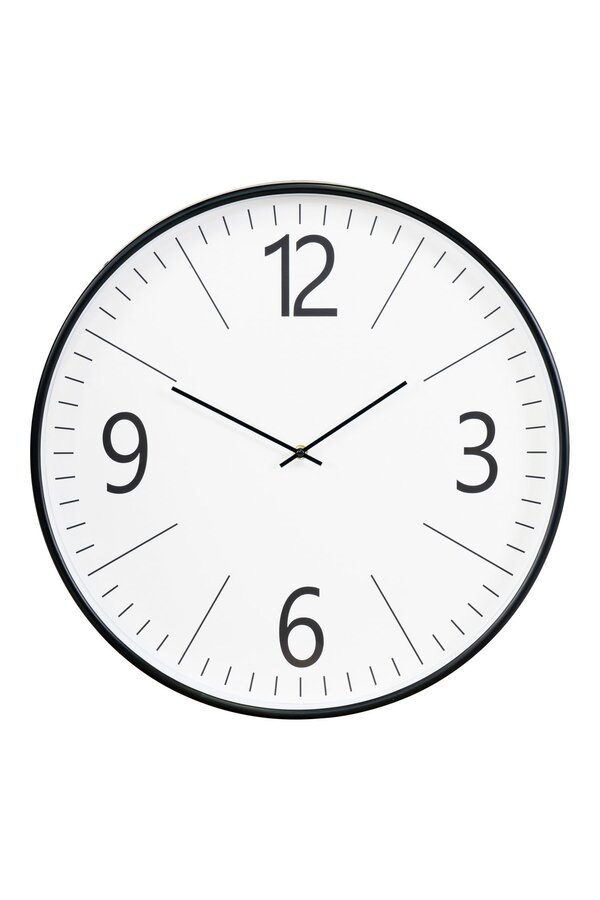 Biel Wanduhr – Schwarz/Weiß, Glas/Kunststoff, Ø 51 cm