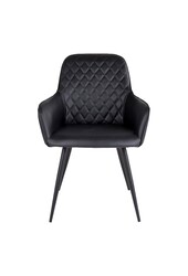 Harbo Esszimmerstuhl – PU, Stahl, Schwarz – 2er-Set