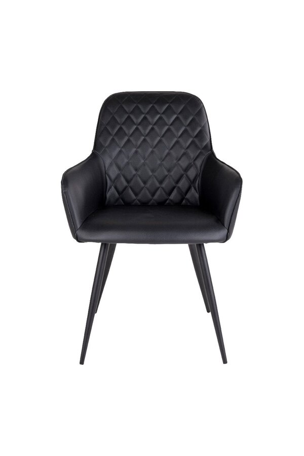 Harbo Esszimmerstuhl – PU, Stahl, Schwarz – 2er-Set