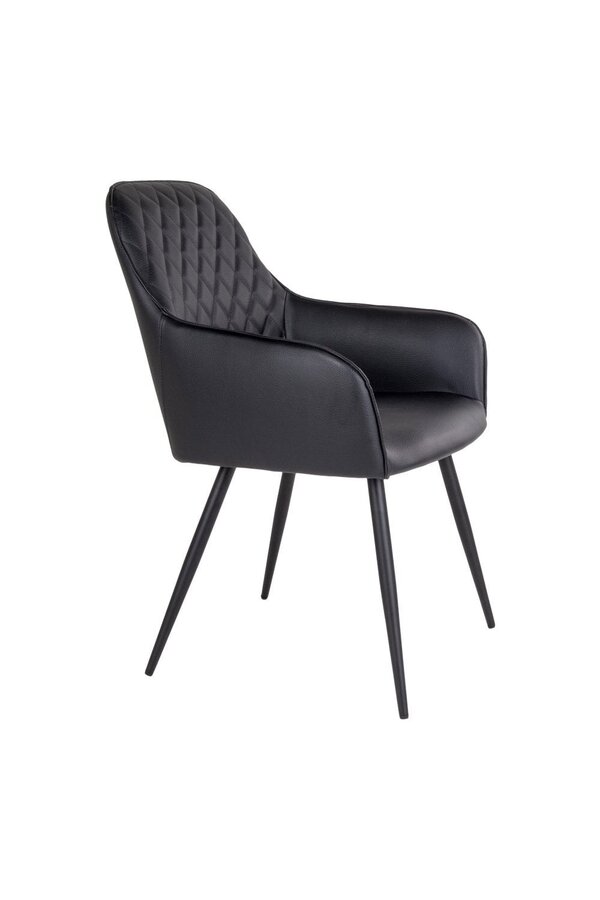 Harbo Esszimmerstuhl – PU, Stahl, Schwarz – 2er-Set