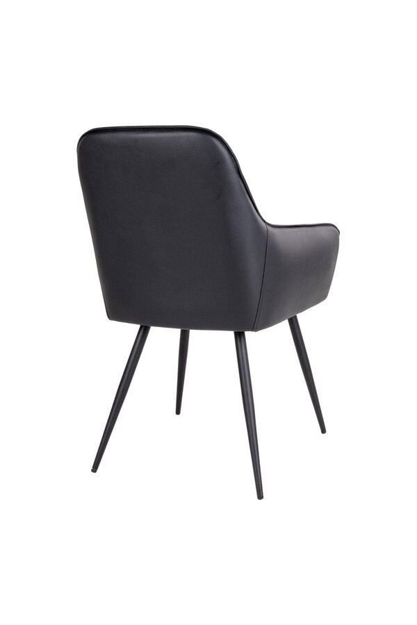 Harbo Esszimmerstuhl – PU, Stahl, Schwarz – 2er-Set