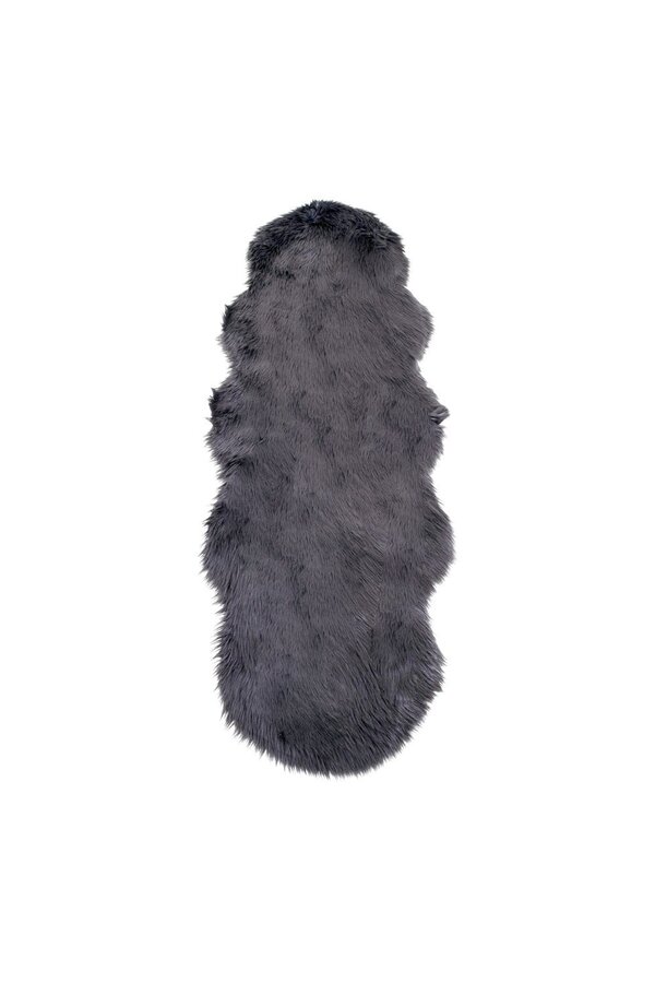 Kunstleder Lammleder - Polyester, Grau - 60 x 180 cm