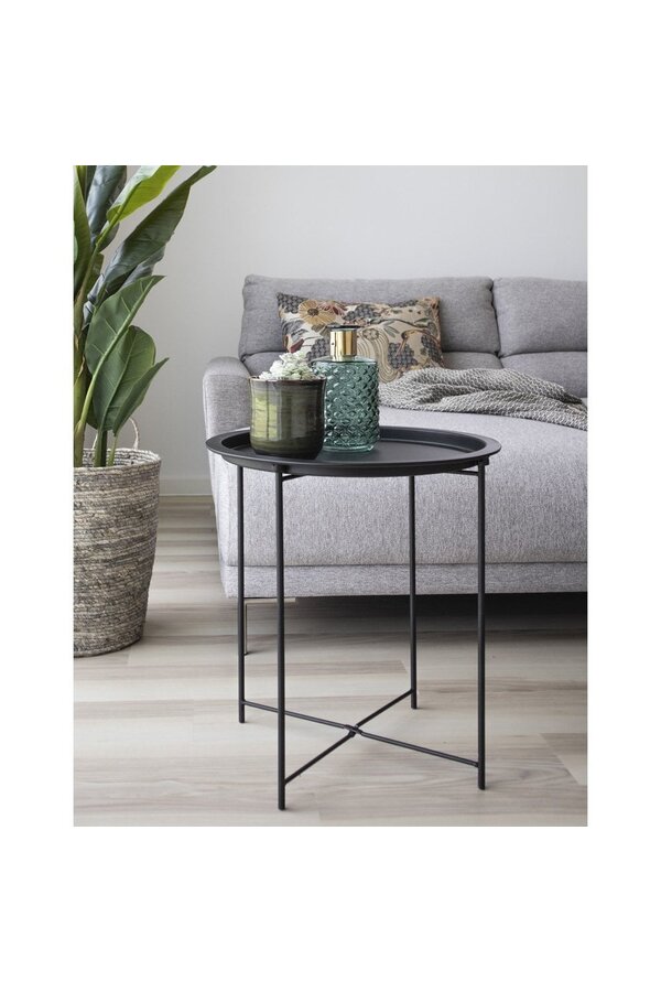 Bastia Beistelltisch – Stahl, Schwarz – Ø47x50 cm