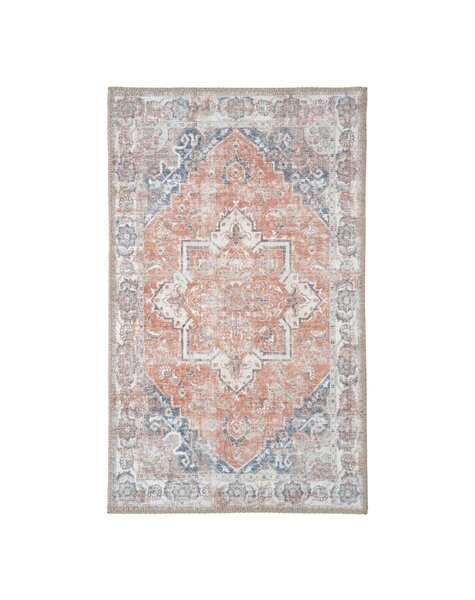 Havana Fußmatte – Blau/Orange, Chenille-Polyester, 50 x 80 cm