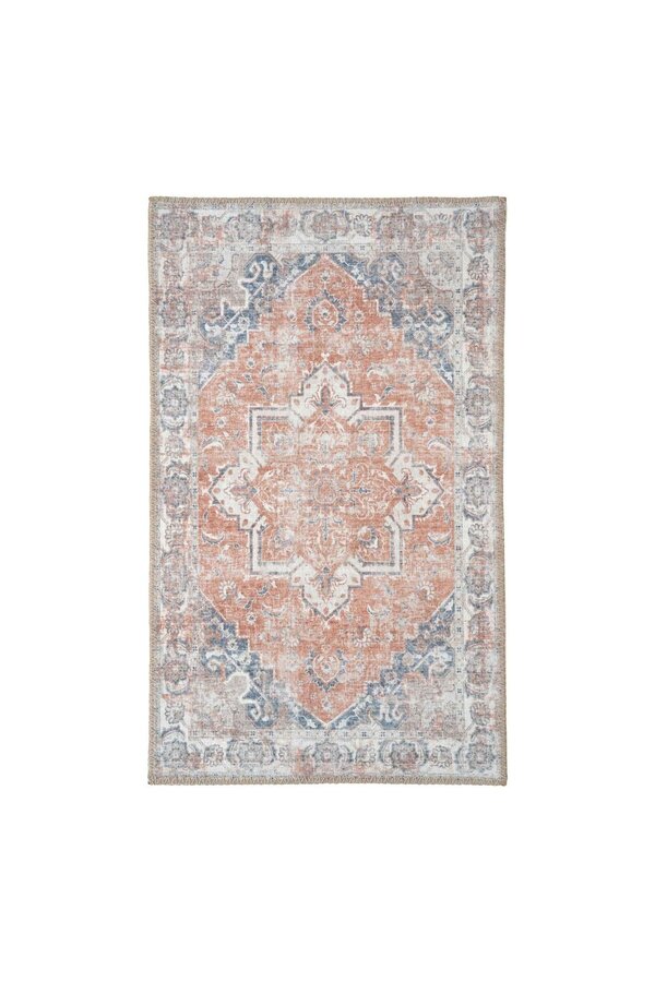 Havana Fußmatte – Blau/Orange, Chenille-Polyester, 50 x 80 cm