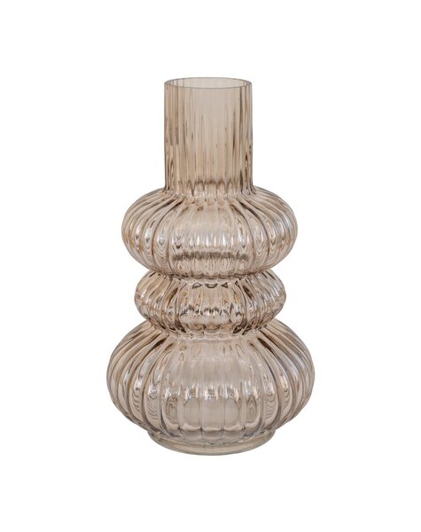 Vase – Rauchglas, mundgeblasen, Ø 15 x 25 cm