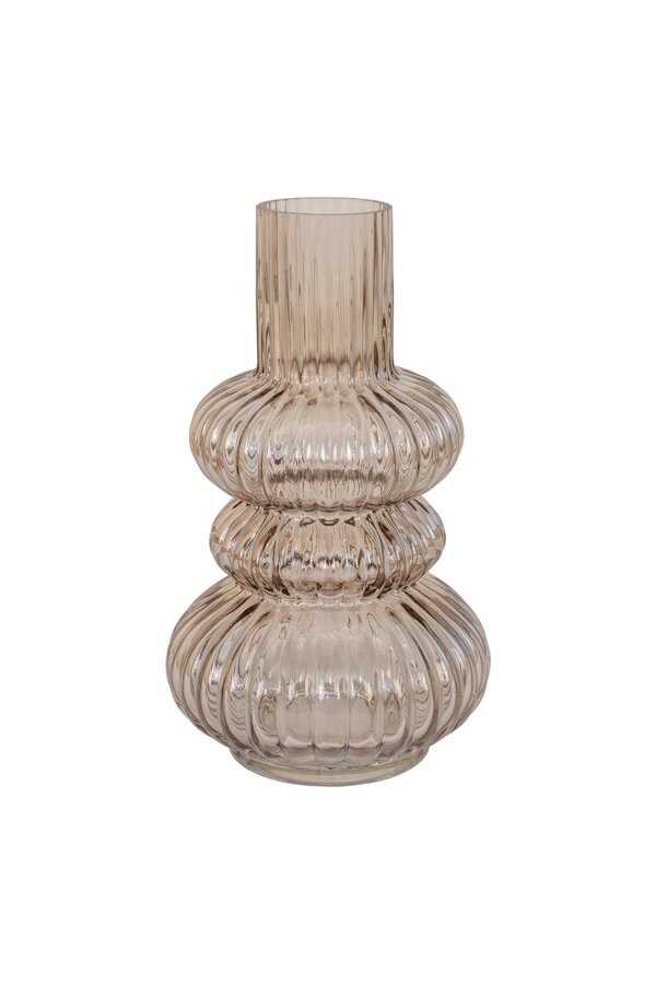 Vase – Rauchglas, mundgeblasenes Glas, Ø 15 x 25 cm