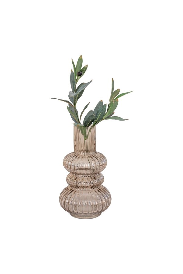 Vase – Rauchglas, mundgeblasenes Glas, Ø 15 x 25 cm
