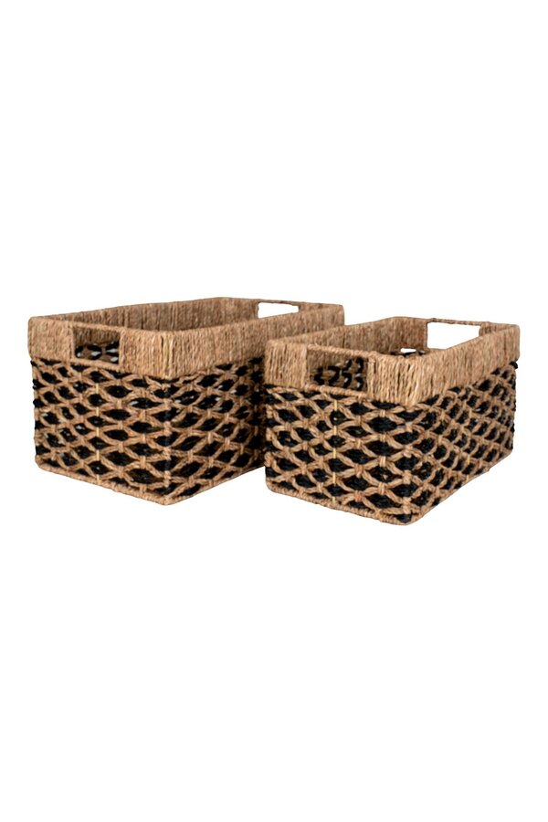 Salar Körbe – Schwarz/Natur, Seegras – 2er-Set