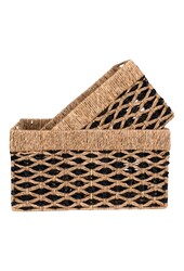 Salar Körbe – Schwarz/Natur, Seegras – 2er-Set