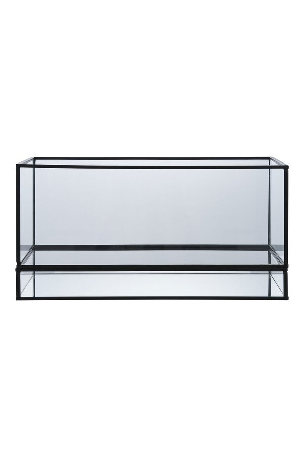 Hurricane Kerzenhalter – Schwarz, Glas, Metall, 30 x 12 x 15 cm