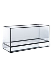 Hurricane Kerzenhalter – Schwarz, Glas, Metall, 30 x 12 x 15 cm