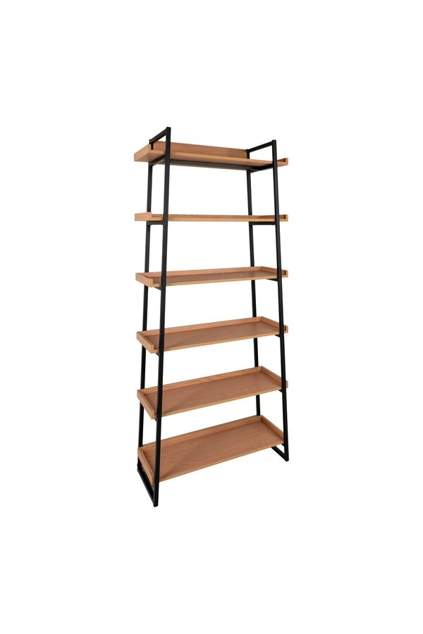Sakai Bücherregal – Asche, Stahl/Holz, 80 x 35 x 185 cm