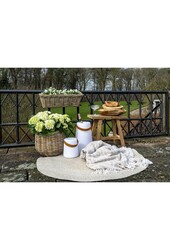 Cort Plaid – Elfenbein/Beige, 100 % recycelte Baumwolle, 130 x 160 cm