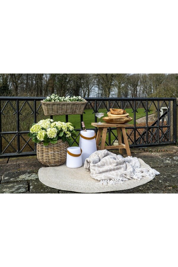 Cort Plaid – Elfenbein/Beige, 100 % recycelte Baumwolle, 130 x 160 cm