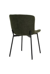 Maceda Esszimmerstuhl – Dunkelgrün Bouclé, schwarze Beine – 2er-Set
