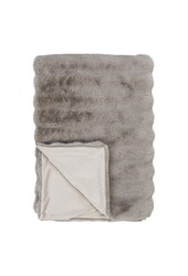 Galena Plaid - Beige, kunstbont, 100% polyester, 130x180 cm