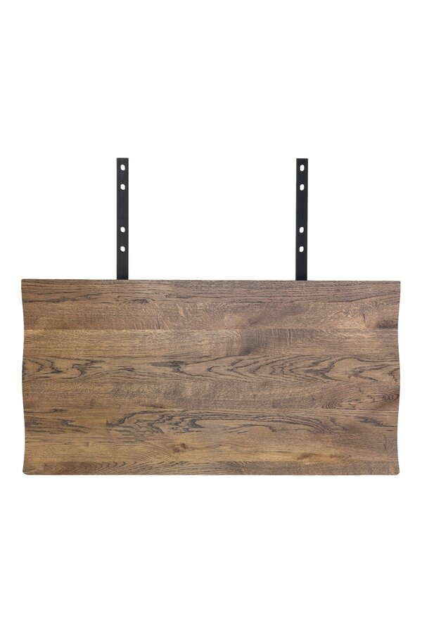 Verlengplaten voor Toulon Tafel - Wave Edge - Gerookt, Eiken/Staal, 95x50x4 cm - Set van 2