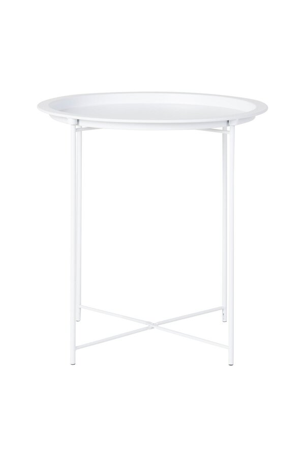 Bastia Bijzettafel - Staal, Wit - Ø47x50 cm