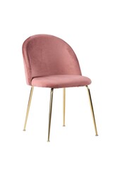 Geneve eetkamerstoel - Fluweel, staal, roze - Set van 2