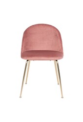 Geneve eetkamerstoel - Fluweel, staal, roze - Set van 2