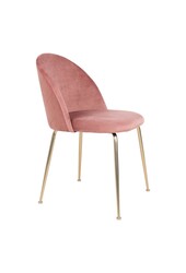Geneve eetkamerstoel - Fluweel, staal, roze - Set van 2