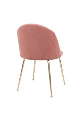Geneve eetkamerstoel - Fluweel, staal, roze - Set van 2