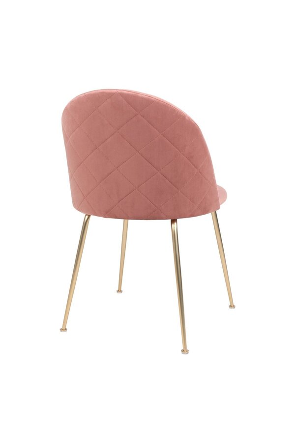 Geneve eetkamerstoel - Fluweel, staal, roze - Set van 2