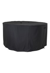 Luxury Cover – Luxuriöse Abdeckung für runden Tisch 180 cm mit 4 Stühlen, 210 g/m² 600D Polyester PU-beschichtet, wasserabweisend, schwarz