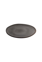 Selma Lunch Plate - Lunchbord, keramiek, grijs/bruin, ø21 cm, set van 4