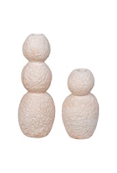 Kerzenhalter – Kerzenhalter, Zement, naturfarben, 2er-Set