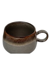 Selma Mug - Mok, keramiek, grijs/bruin, ø10x7,5 cm, set van 4