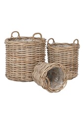 Burton Körbe – Natur, Kubu-Rattan – 3er-Set