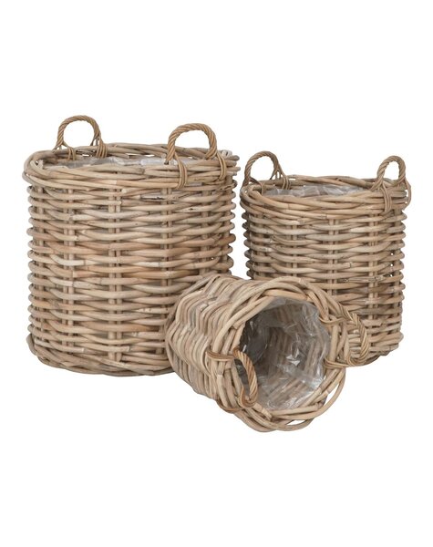 Burton Körbe – Natur, Kubu-Rattan – 3er-Set