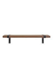 Luxor Wandregal – Natur/Schwarz, MDF/Eschenholzfurnier/Metall, 50 x 15 x 10 cm
